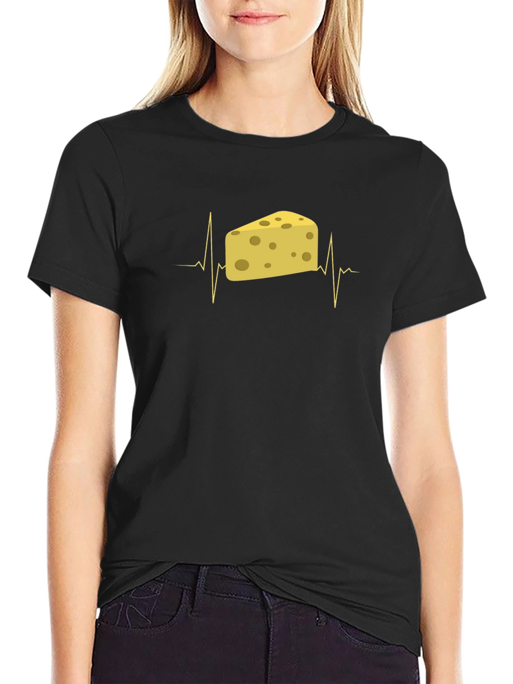 Cheese Lover ECG T-Shirt - Black