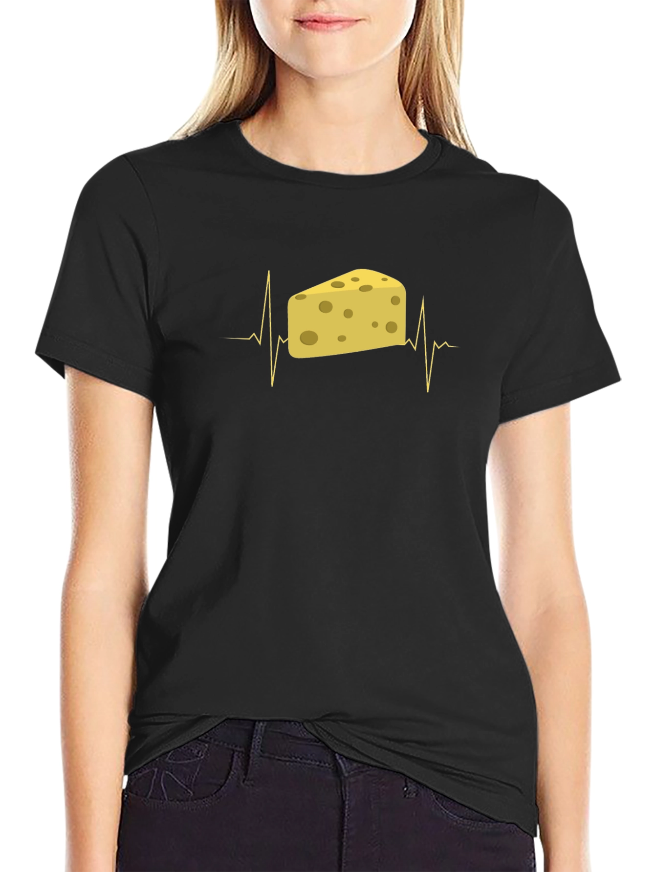 Cheese Lover ECG T-Shirt - Black