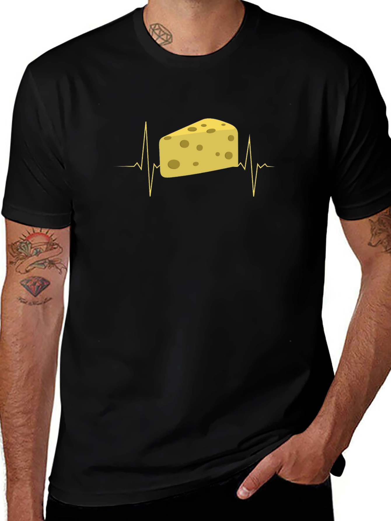 Cheese Lover ECG T-Shirt - Black