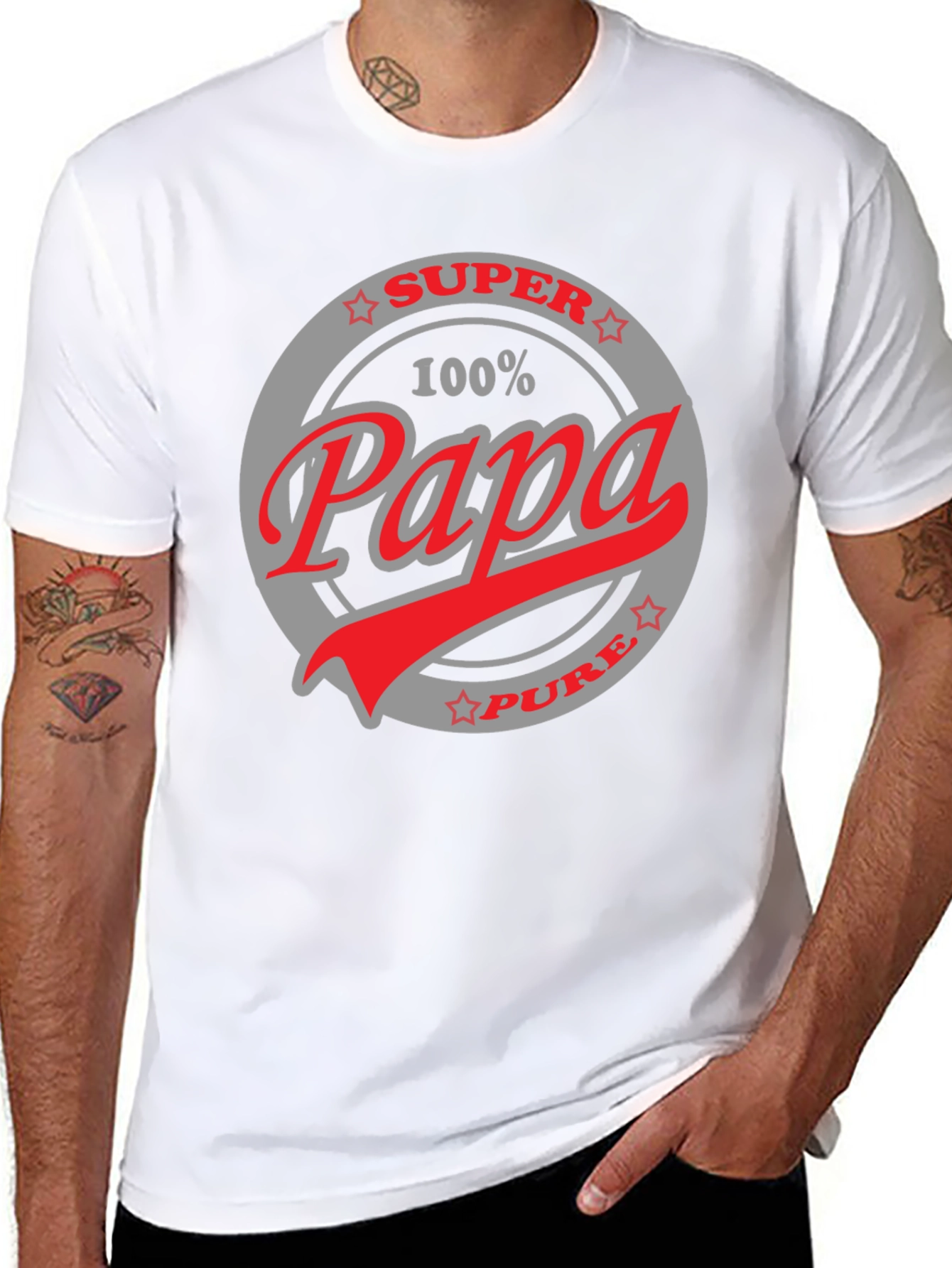 Super Papa T-Shirt - 100% Pure Dad Gift