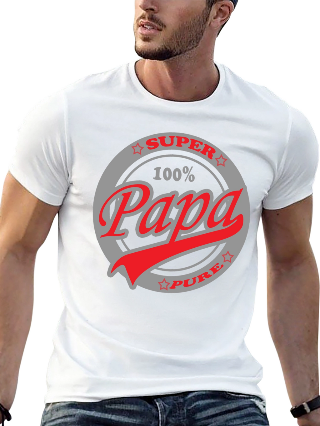 Super Papa T-Shirt - 100% Pure Dad Gift