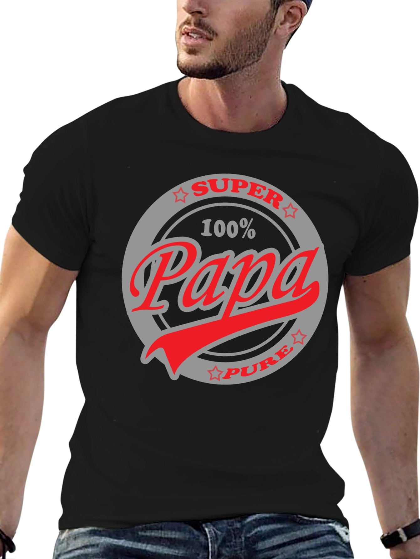 Super Papa T-Shirt - 100% Pure Dad Gift