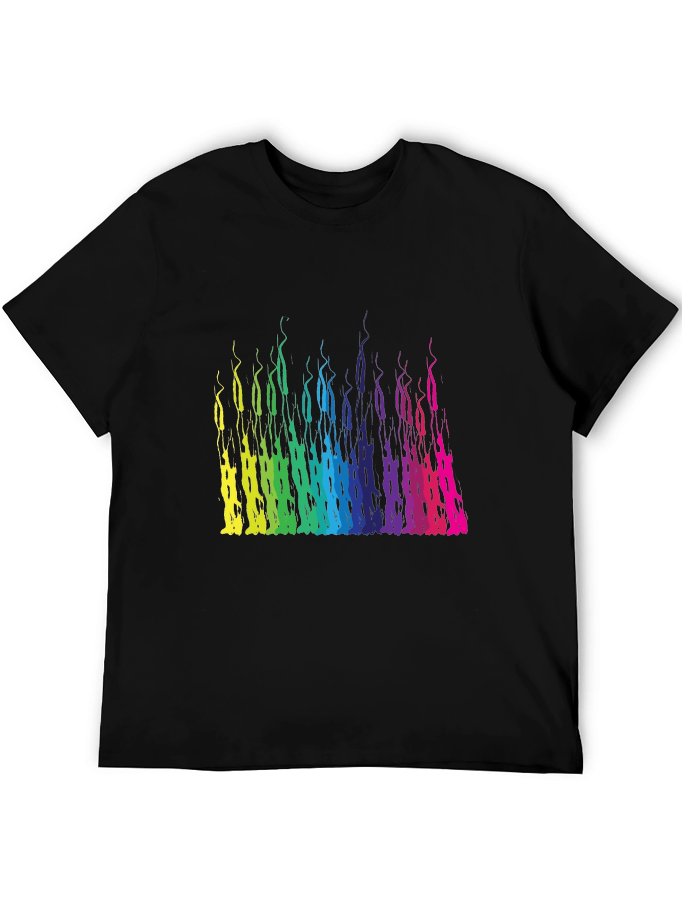 Rainbow Wisp Graphic Black T-Shirt
