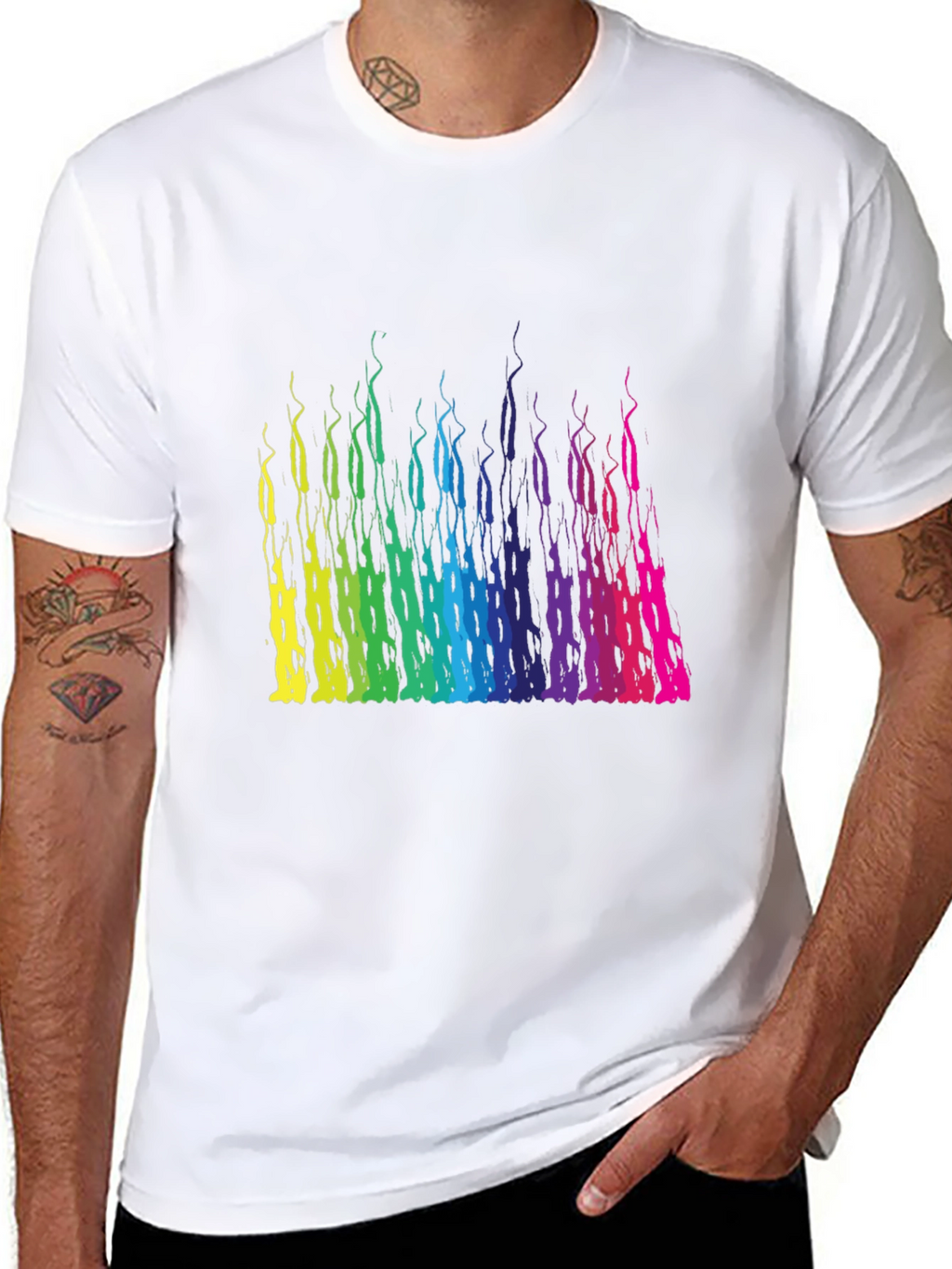 Rainbow Wisp Graphic Black T-Shirt