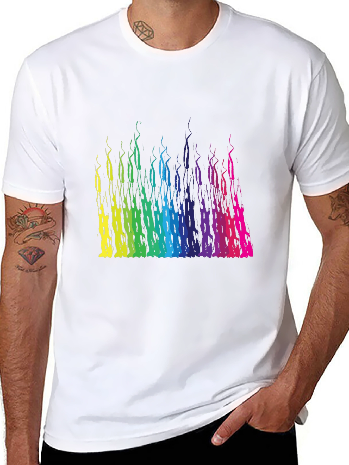 Rainbow Wisp Graphic Black T-Shirt
