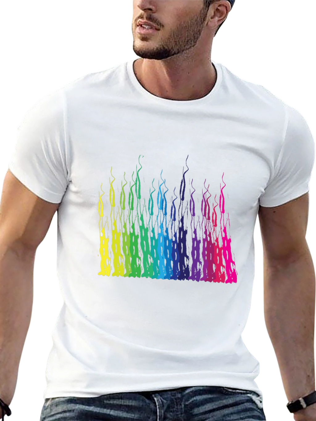 Rainbow Wisp Graphic Black T-Shirt