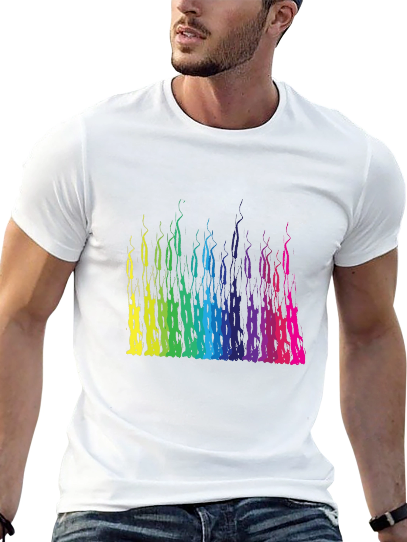 Rainbow Wisp Graphic Black T-Shirt