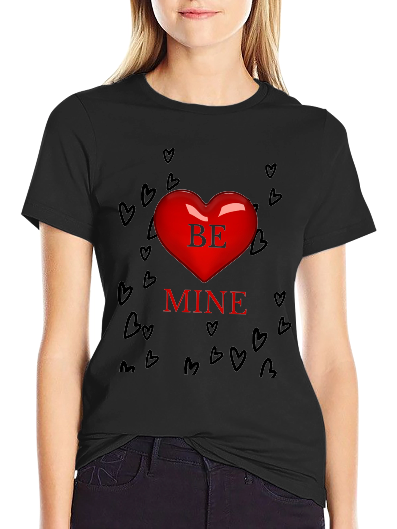 Be Mine Heart Valentines Day T-Shirt