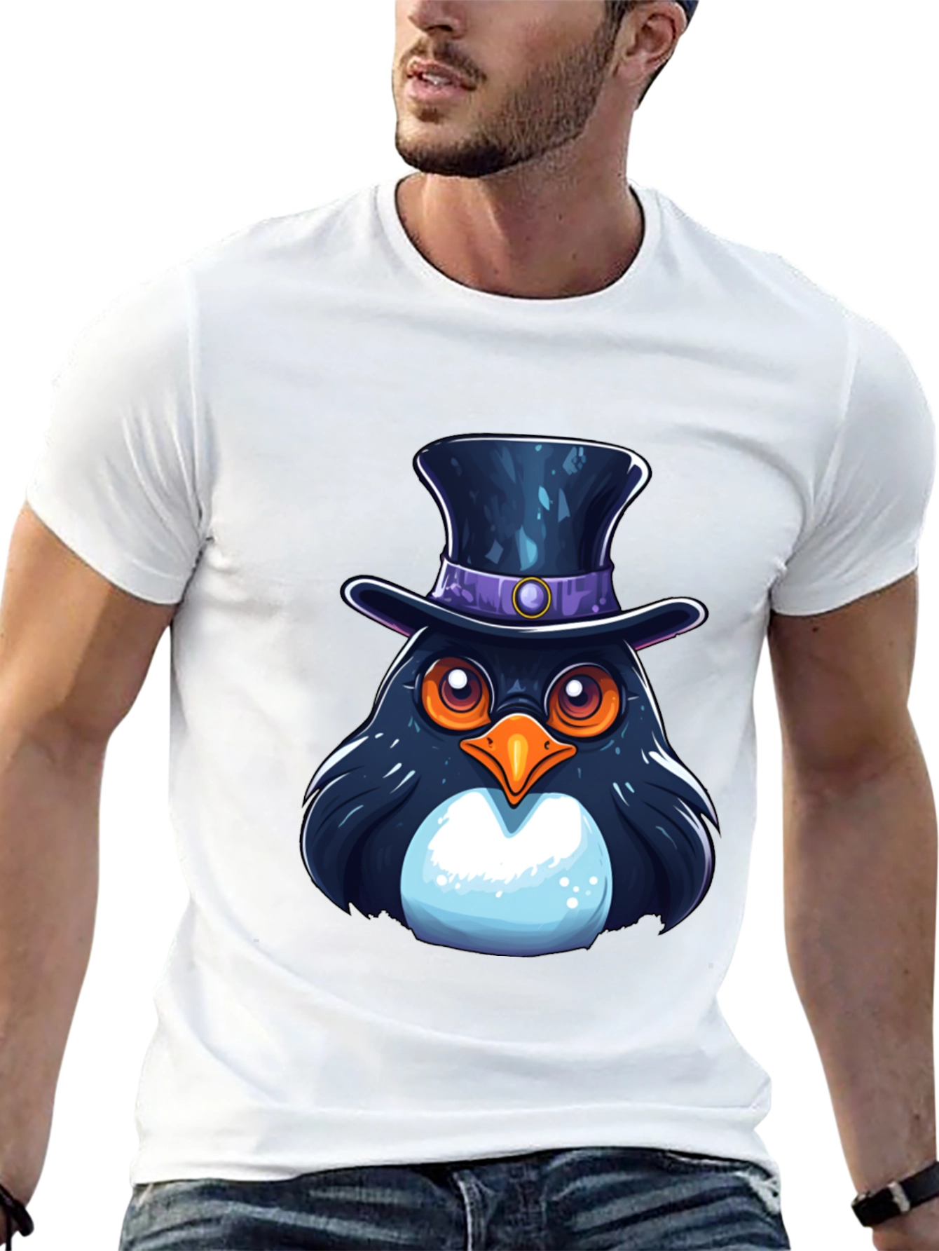 Top Hat Penguin Graphic T-Shirt