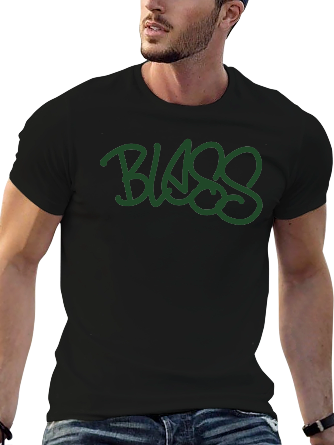 Blass Graffiti Style Graphic Print Tee - Black