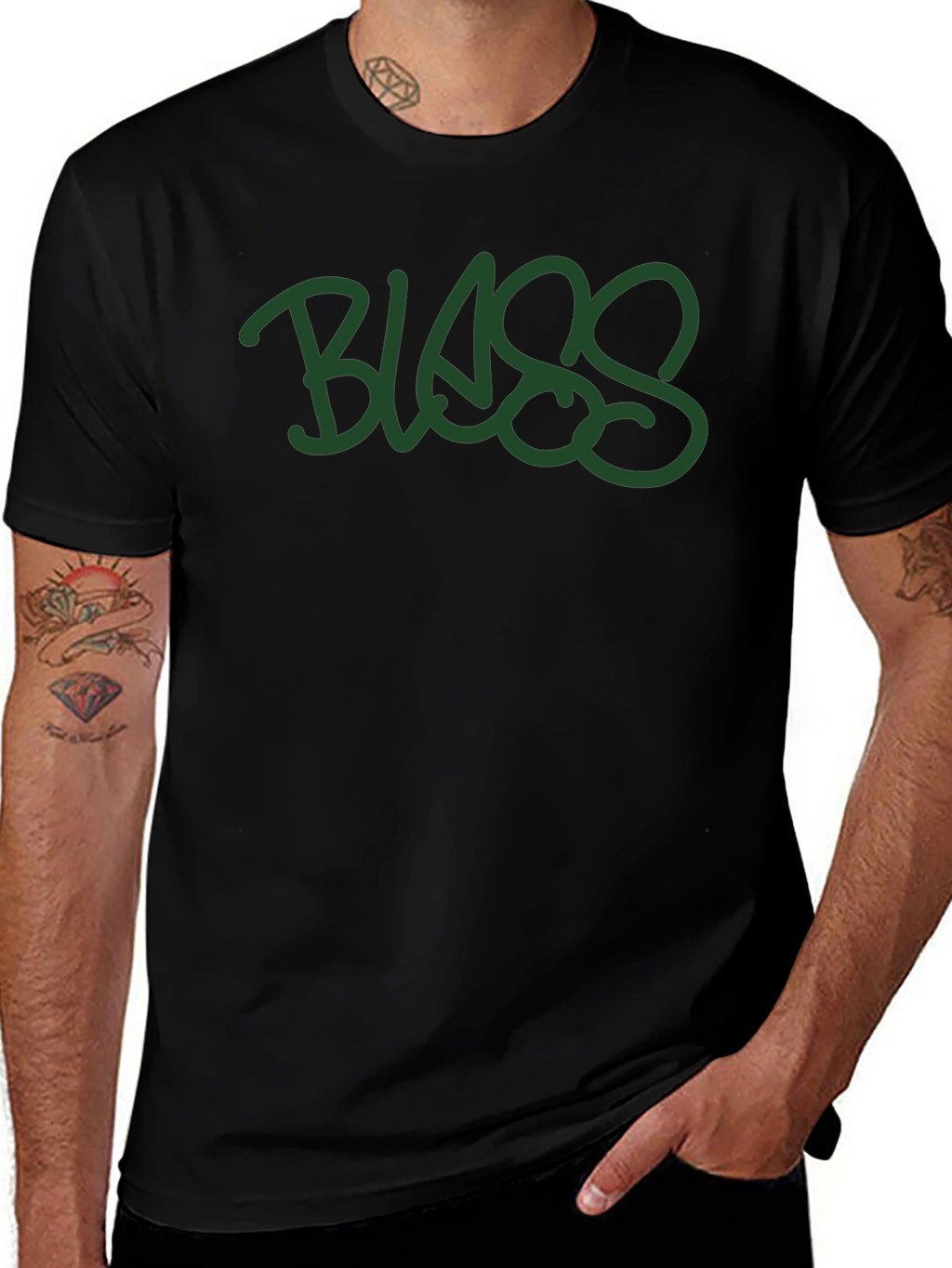 Blass Graffiti Style Graphic Print Tee - Black