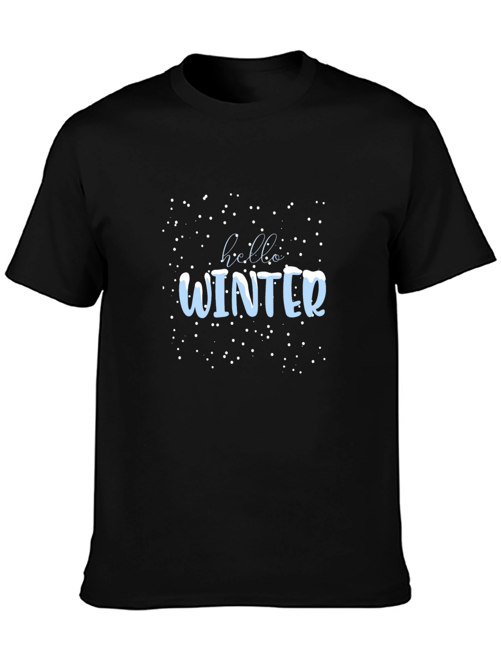 Winter Hello Graphic Tee - Black Casual Shirt