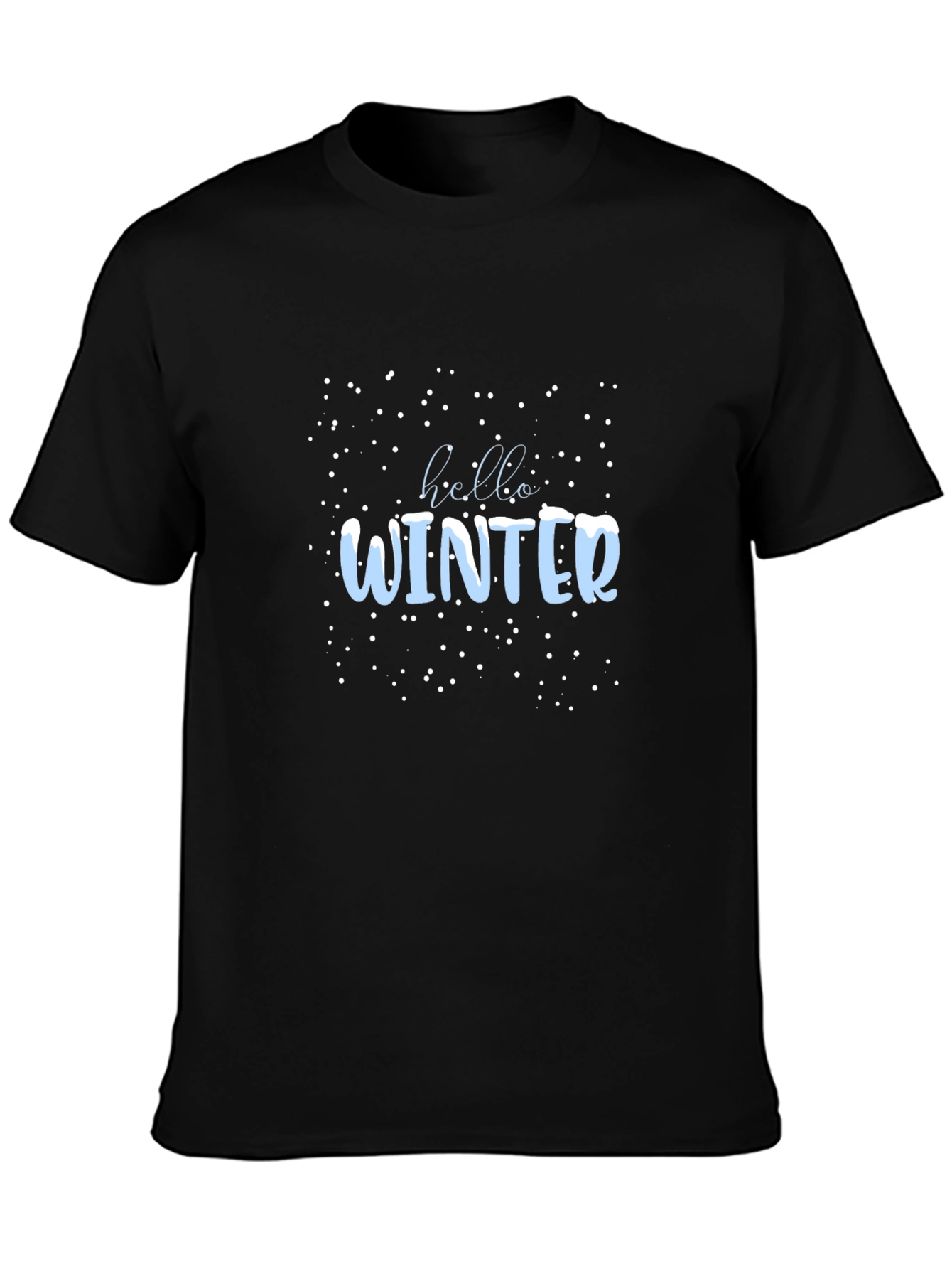 Winter Hello Graphic Tee - Black Casual Shirt