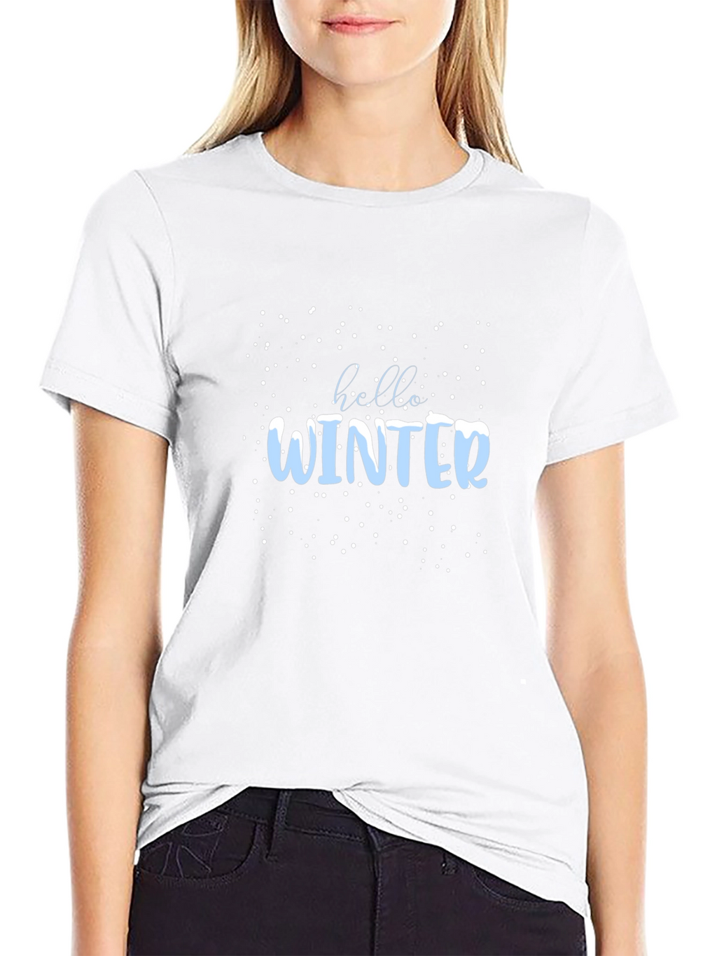 Winter Hello Graphic Tee - Black Casual Shirt