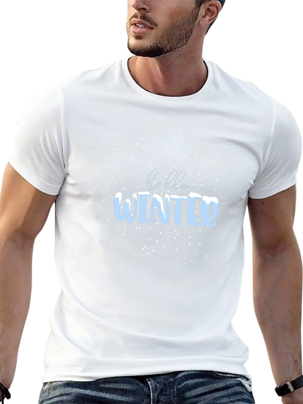 Winter Hello Graphic Tee - Black Casual Shirt