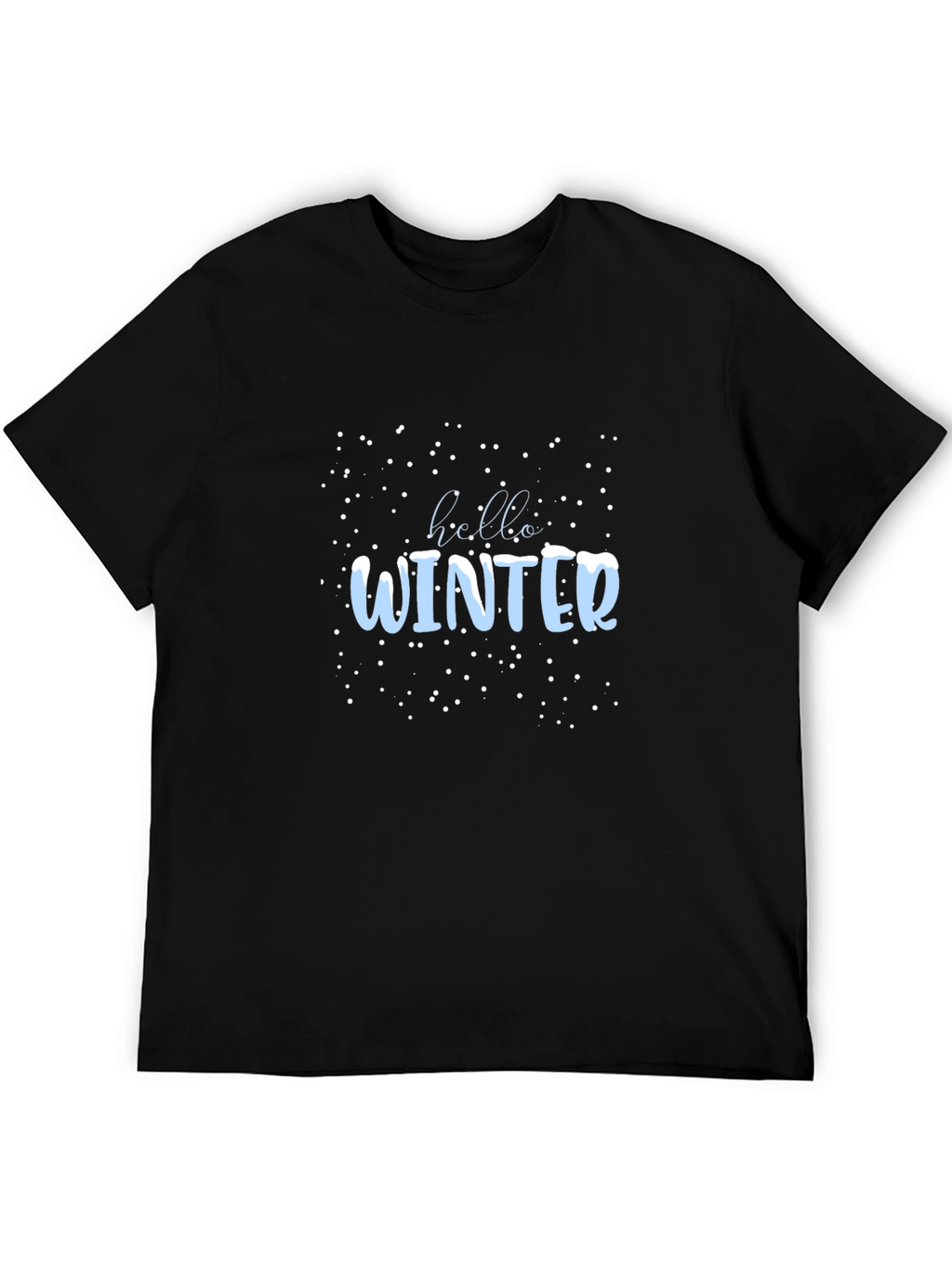 Winter Hello Graphic Tee - Black Casual Shirt