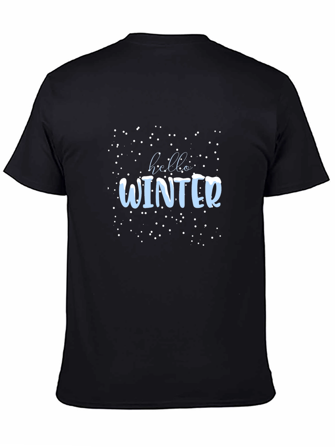 Winter Hello Graphic Tee - Black Casual Shirt