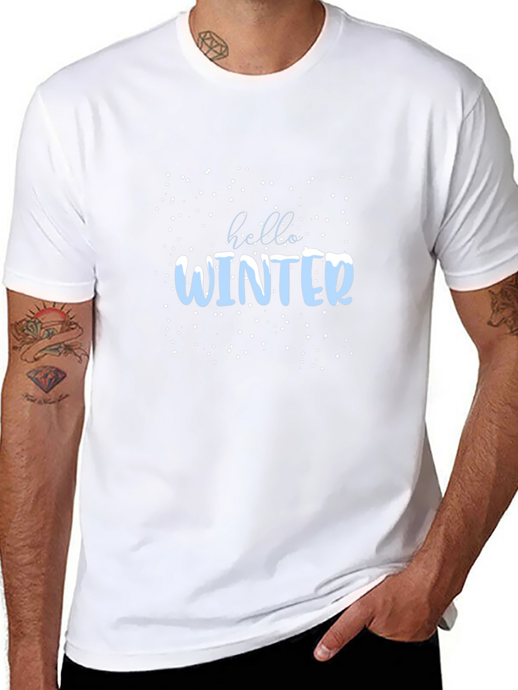 Winter Hello Graphic Tee - Black Casual Shirt