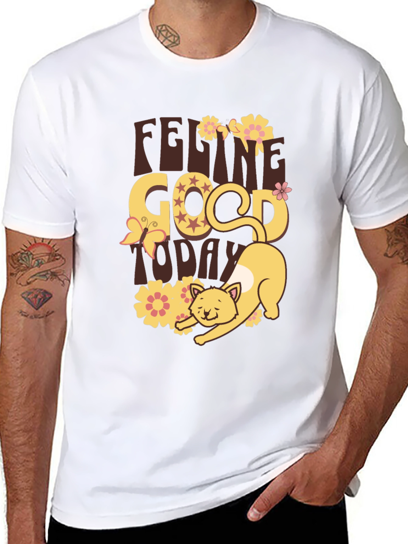 Feeling Good Today Cat Graphic Tee