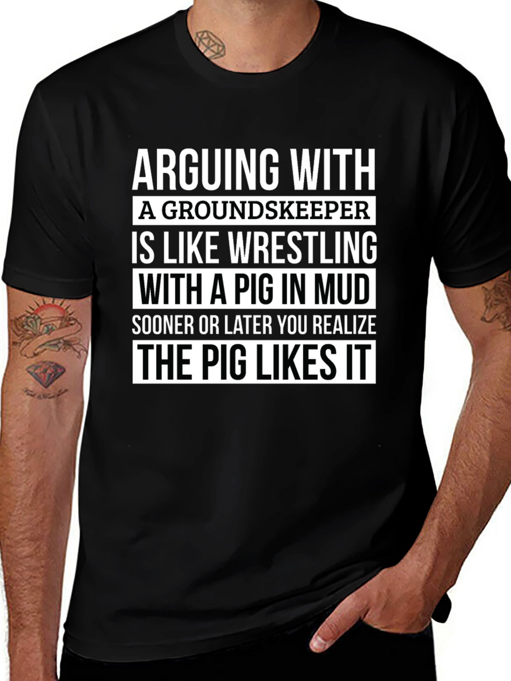 Funny Groundskeeper Pig Wrestling T-Shirt