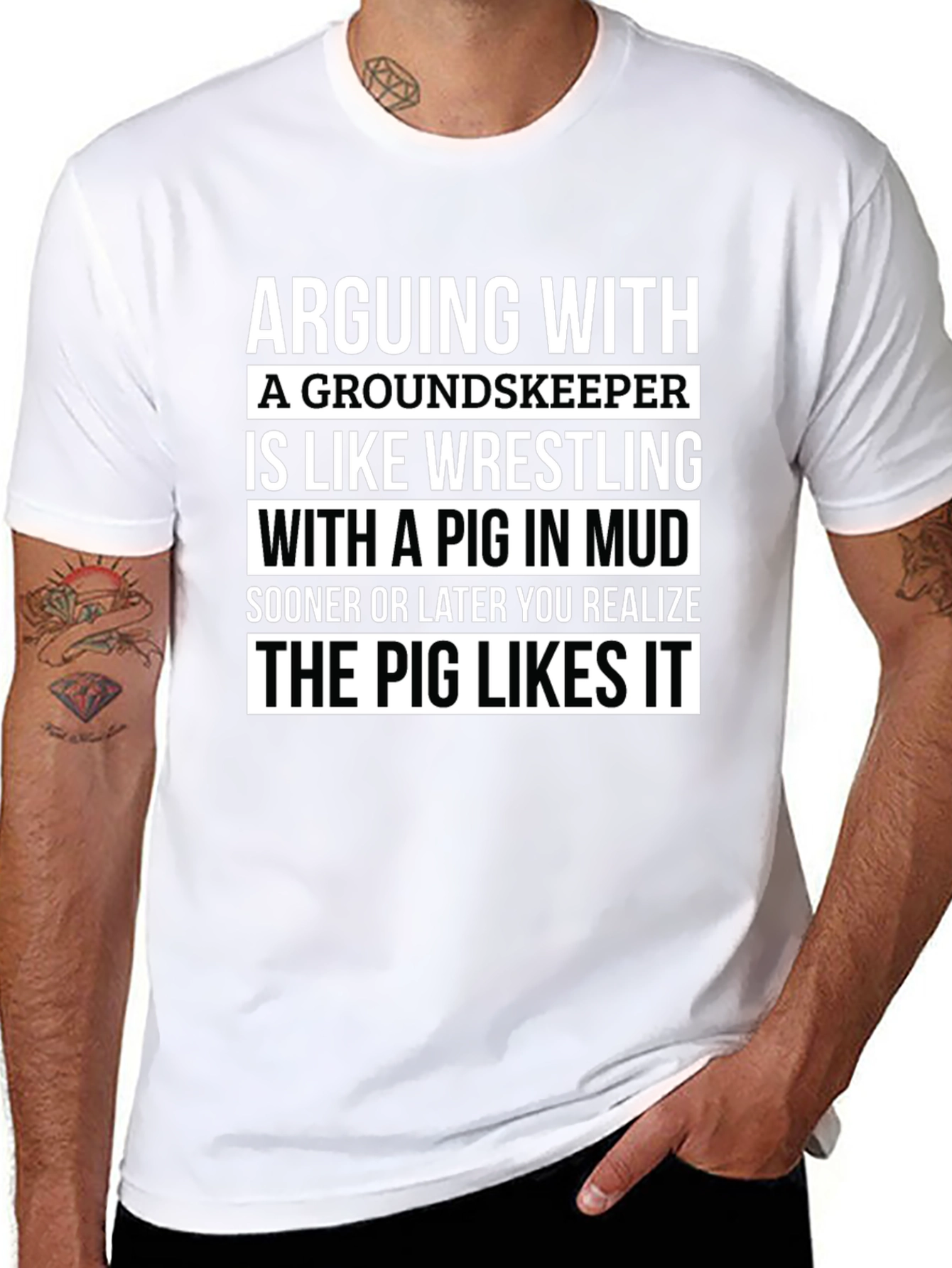 Funny Groundskeeper Pig Wrestling T-Shirt
