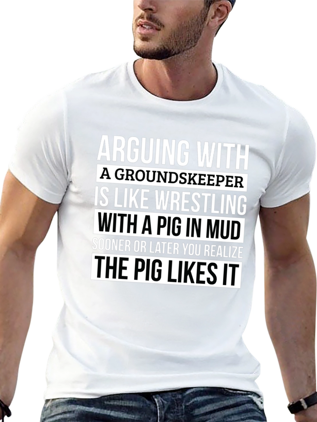 Funny Groundskeeper Pig Wrestling T-Shirt