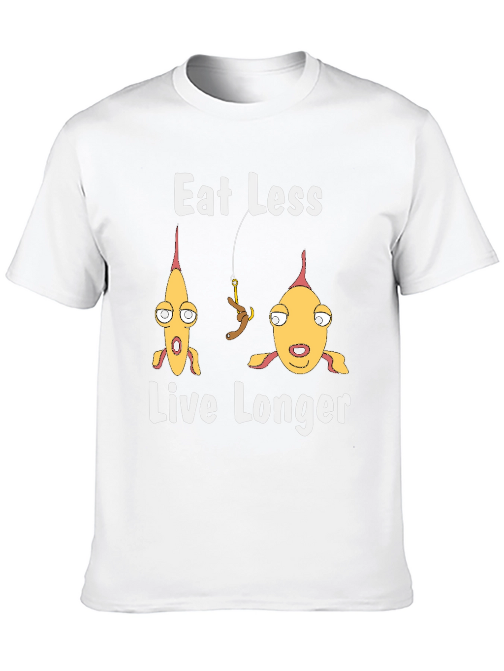 Eat Less Live Longer Funny Fish Graphic Tee