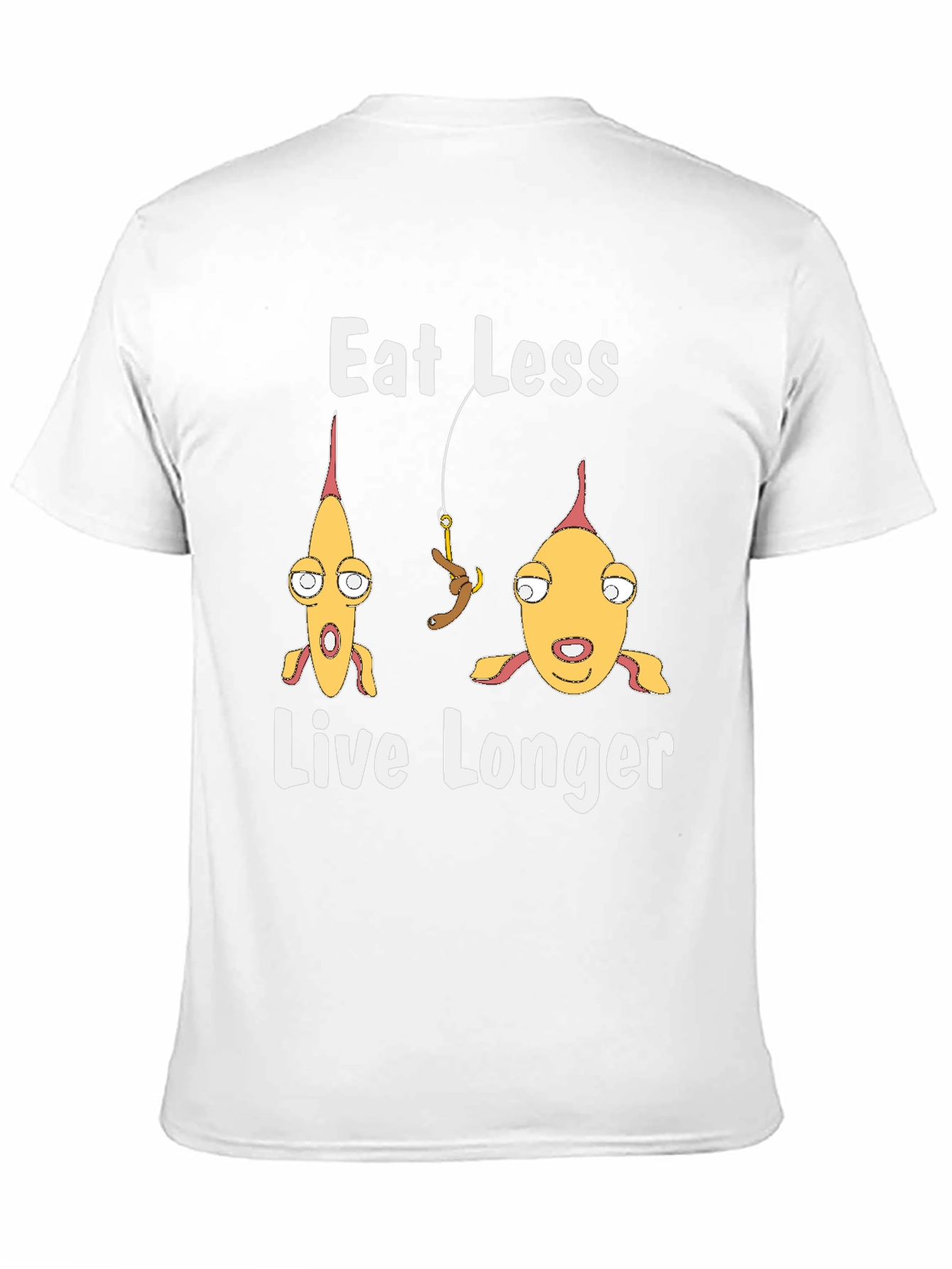 Eat Less Live Longer Funny Fish Graphic Tee