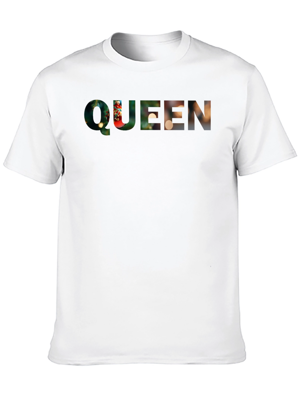 Queen Christmas Lights Graphic Tee - Black