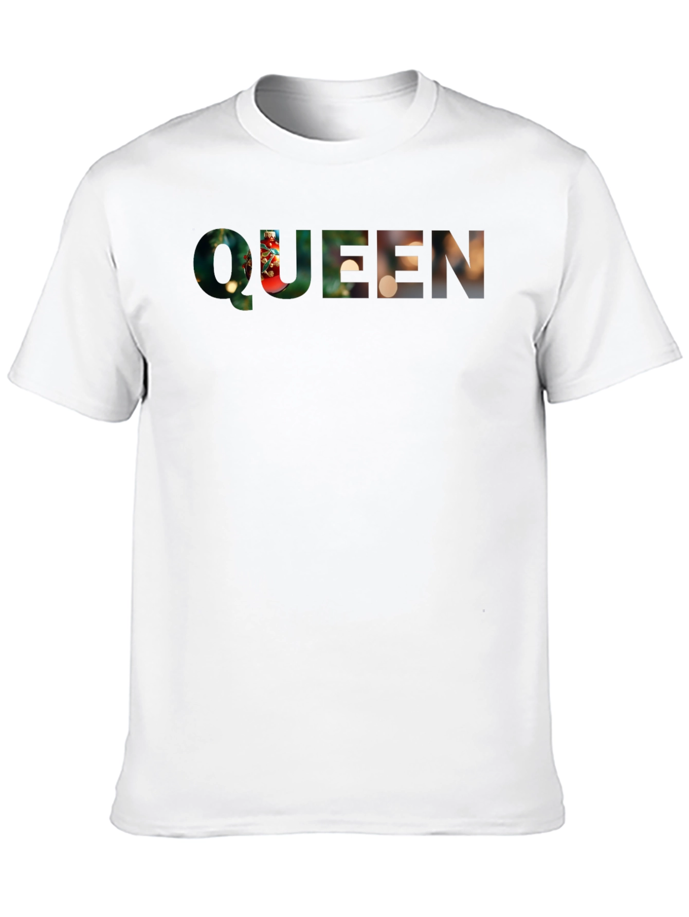 Queen Christmas Lights Graphic Tee - Black
