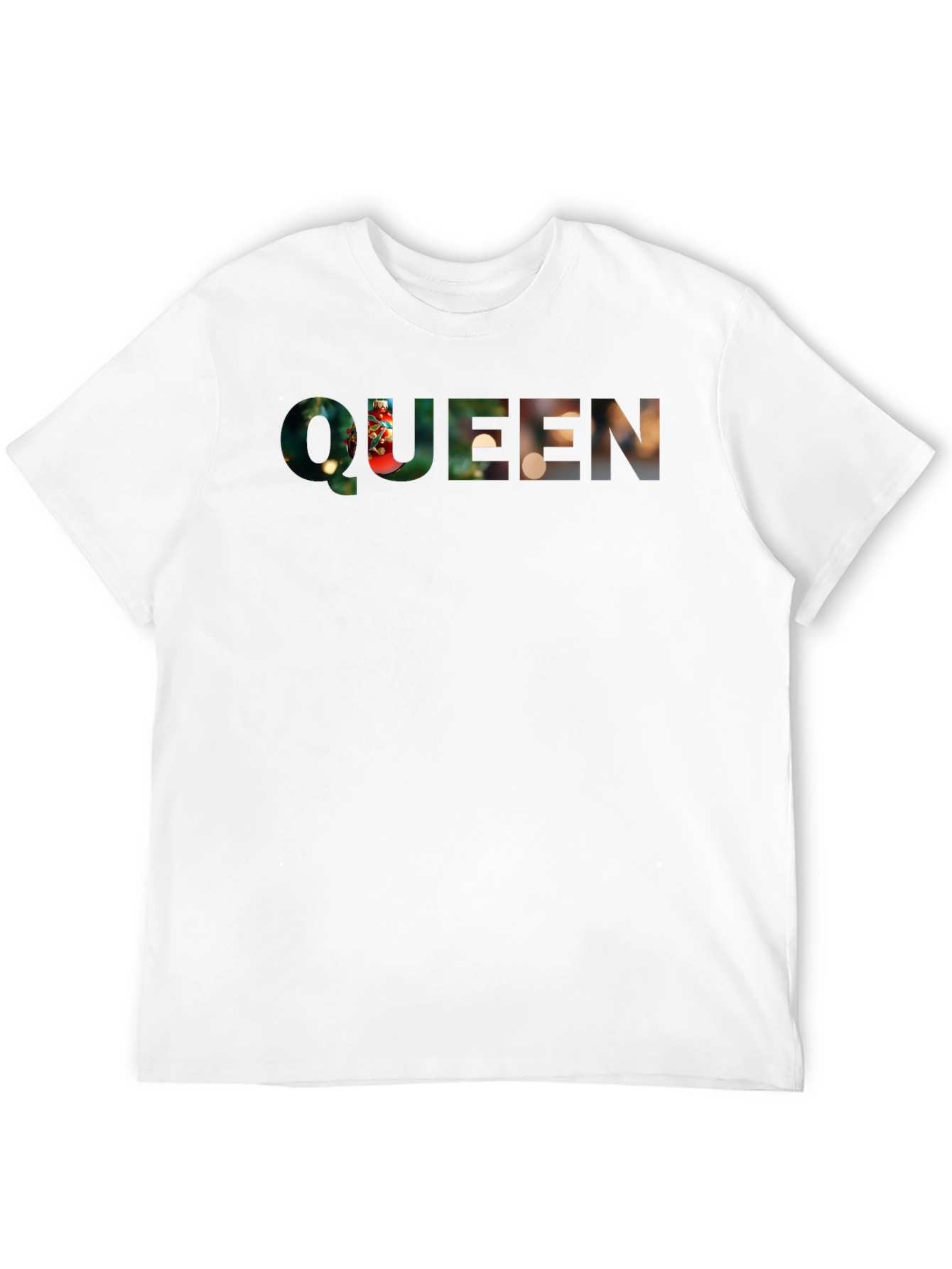 Queen Christmas Lights Graphic Tee - Black