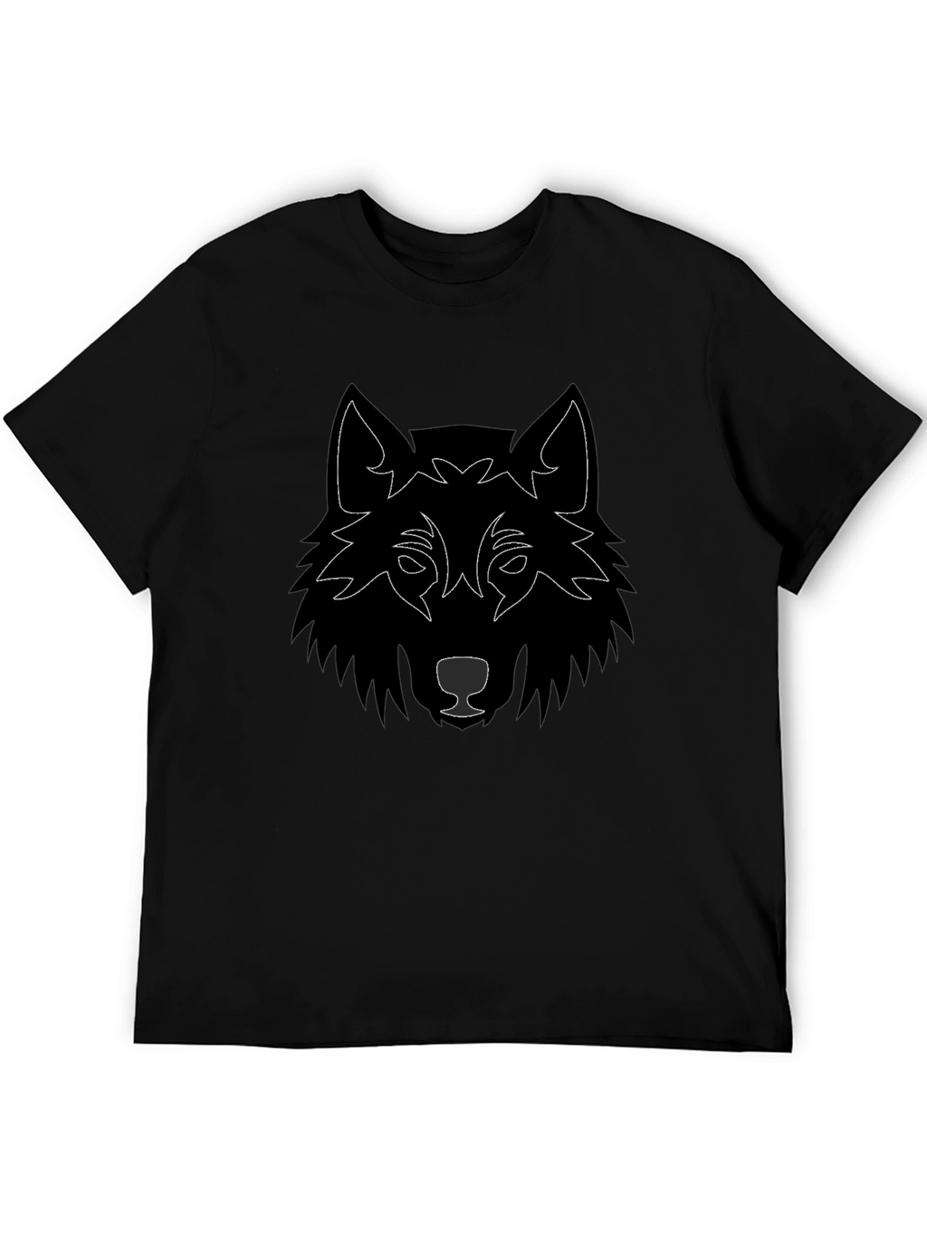 Wolf Graphic Tee - Black Cotton Blend