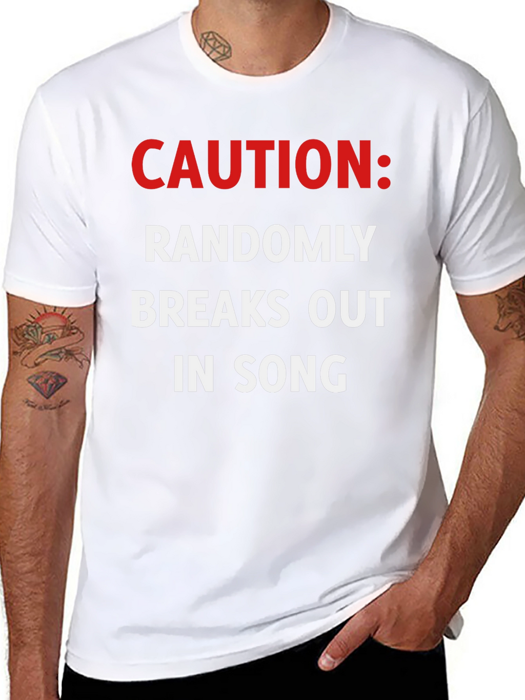 Caution Randomly Breaks Out In Song Black T-Shirt