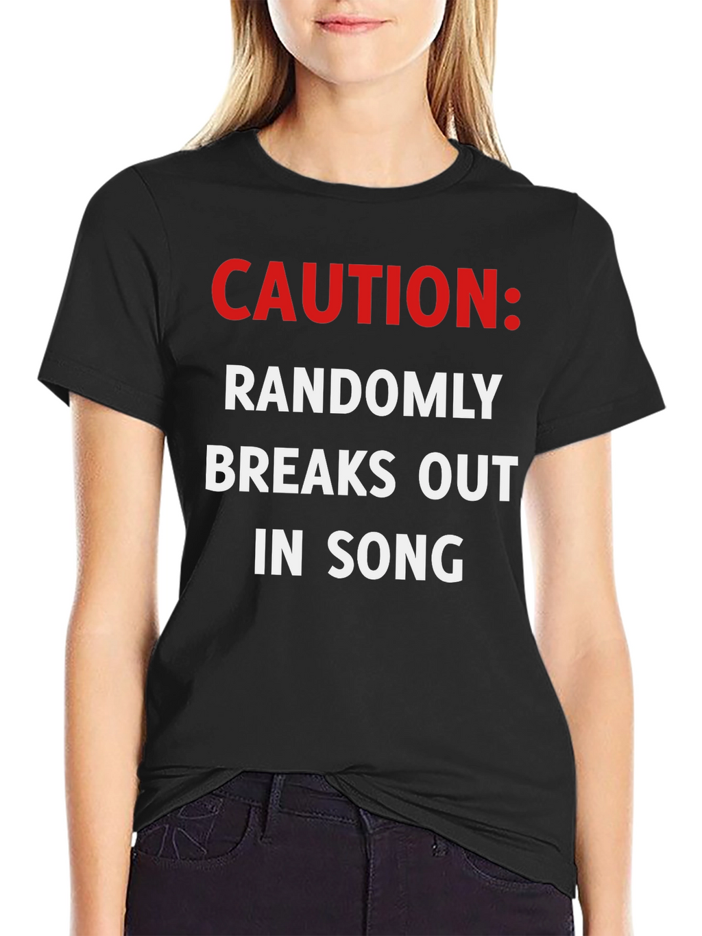 Caution Randomly Breaks Out In Song Black T-Shirt