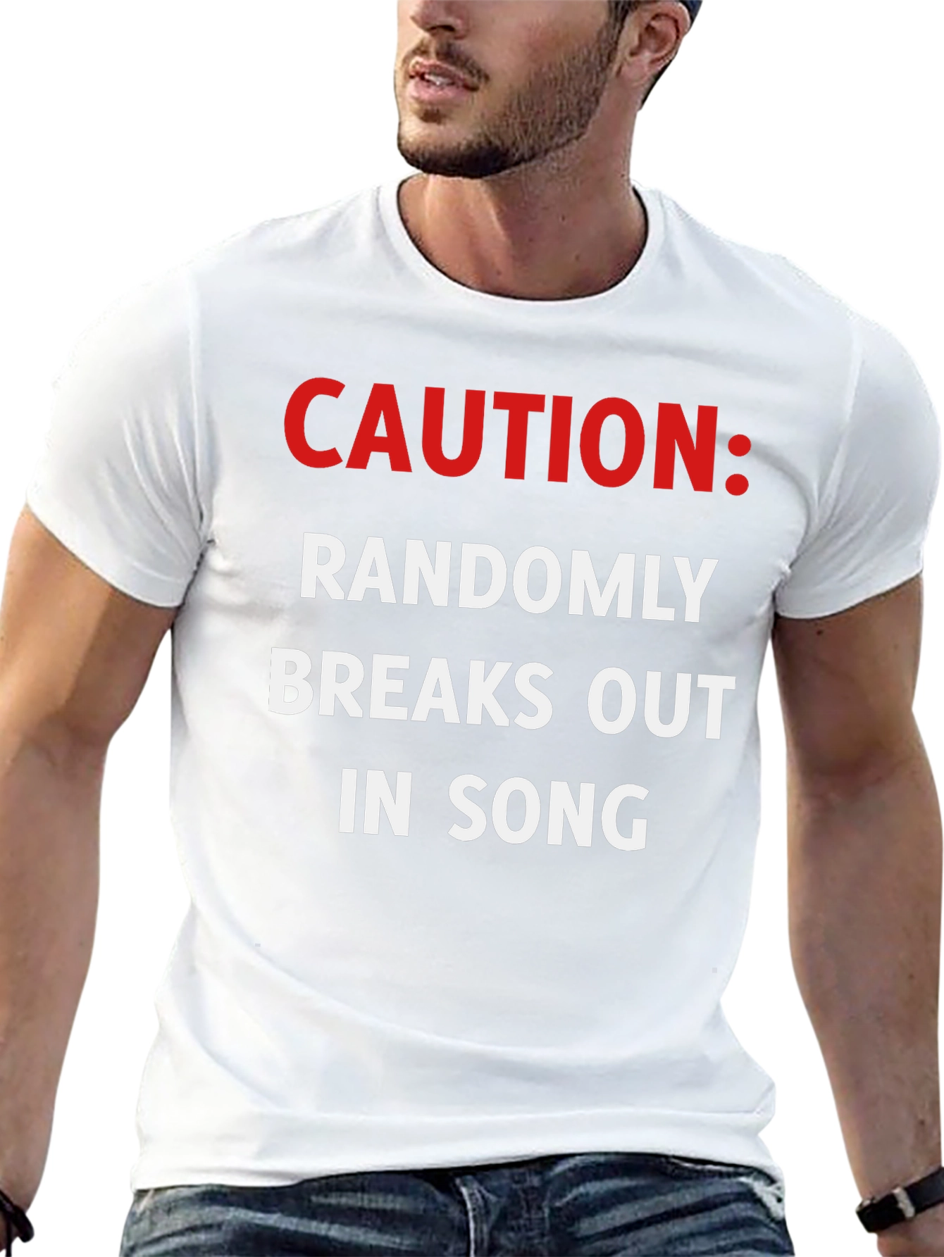 Caution Randomly Breaks Out In Song Black T-Shirt