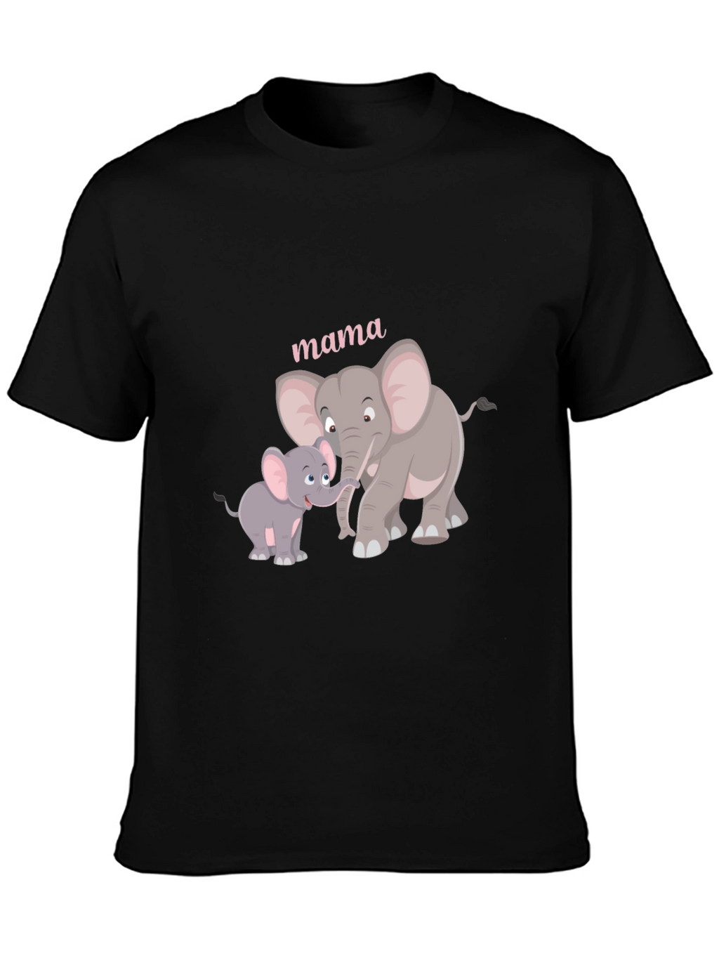 Mama Elephant Graphic Tee - Black Cotton Comfort