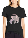 Mama Elephant Graphic Tee - Black Cotton Comfort