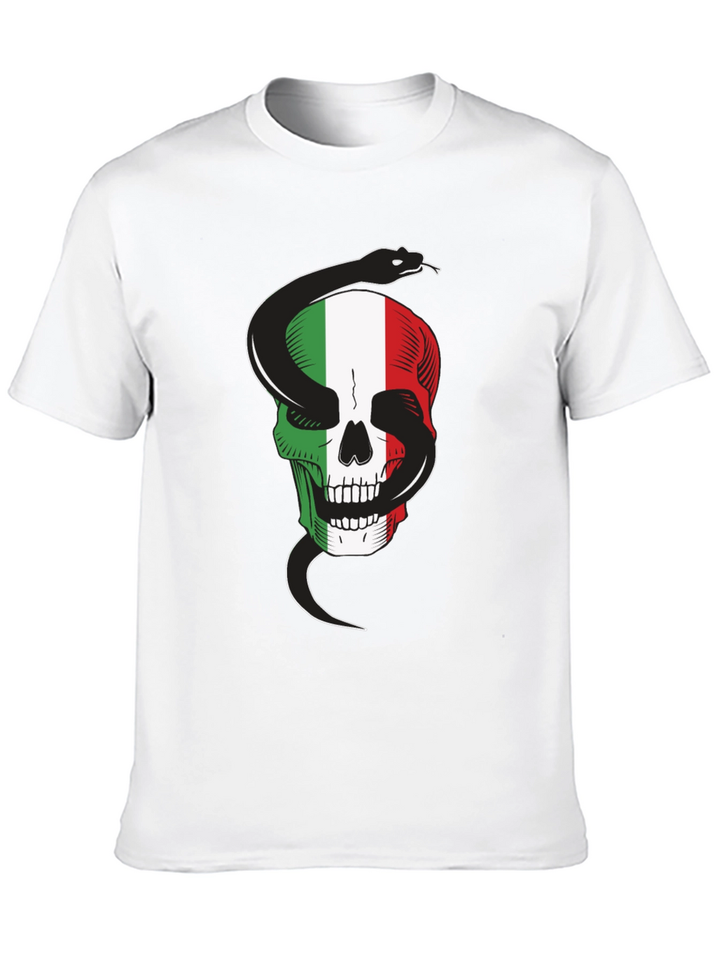 Italian Skull & Snake Black T-Shirt