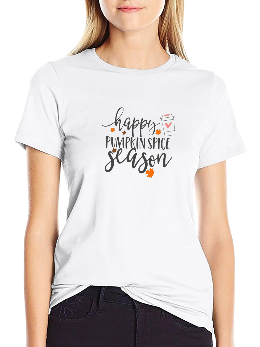 Happy Pumpkin Spice Season Graphic Tee - Black