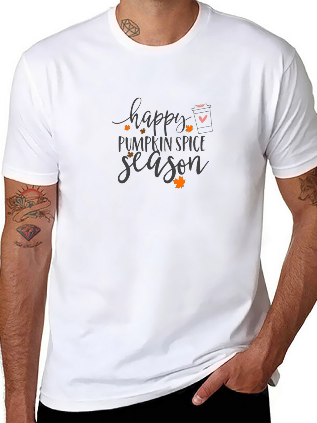 Happy Pumpkin Spice Season Graphic Tee - Black
