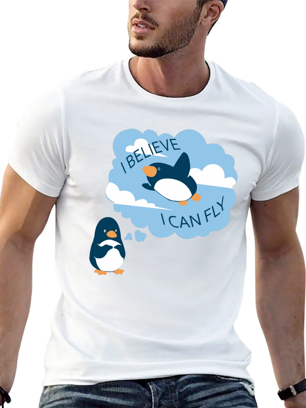 Believe I Can Fly Penguin T-Shirt