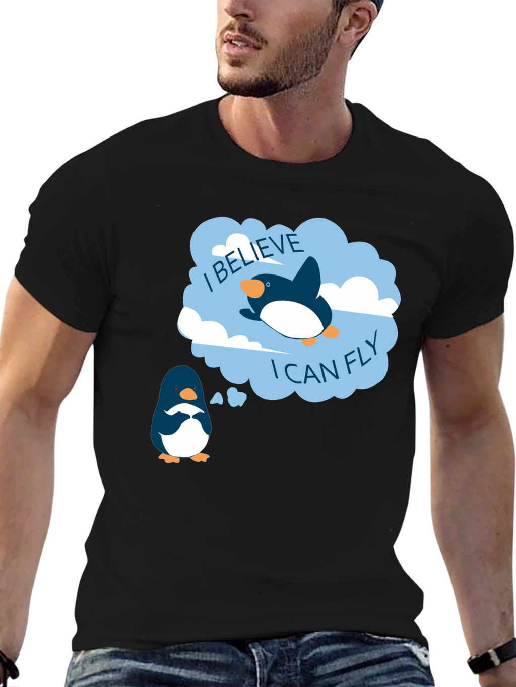 Believe I Can Fly Penguin T-Shirt