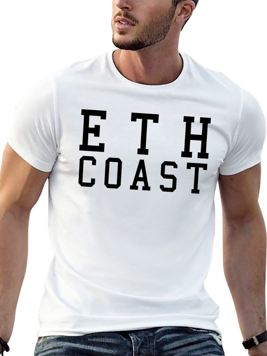 ETH Coast Graphic T-Shirt - Black Cotton Tee