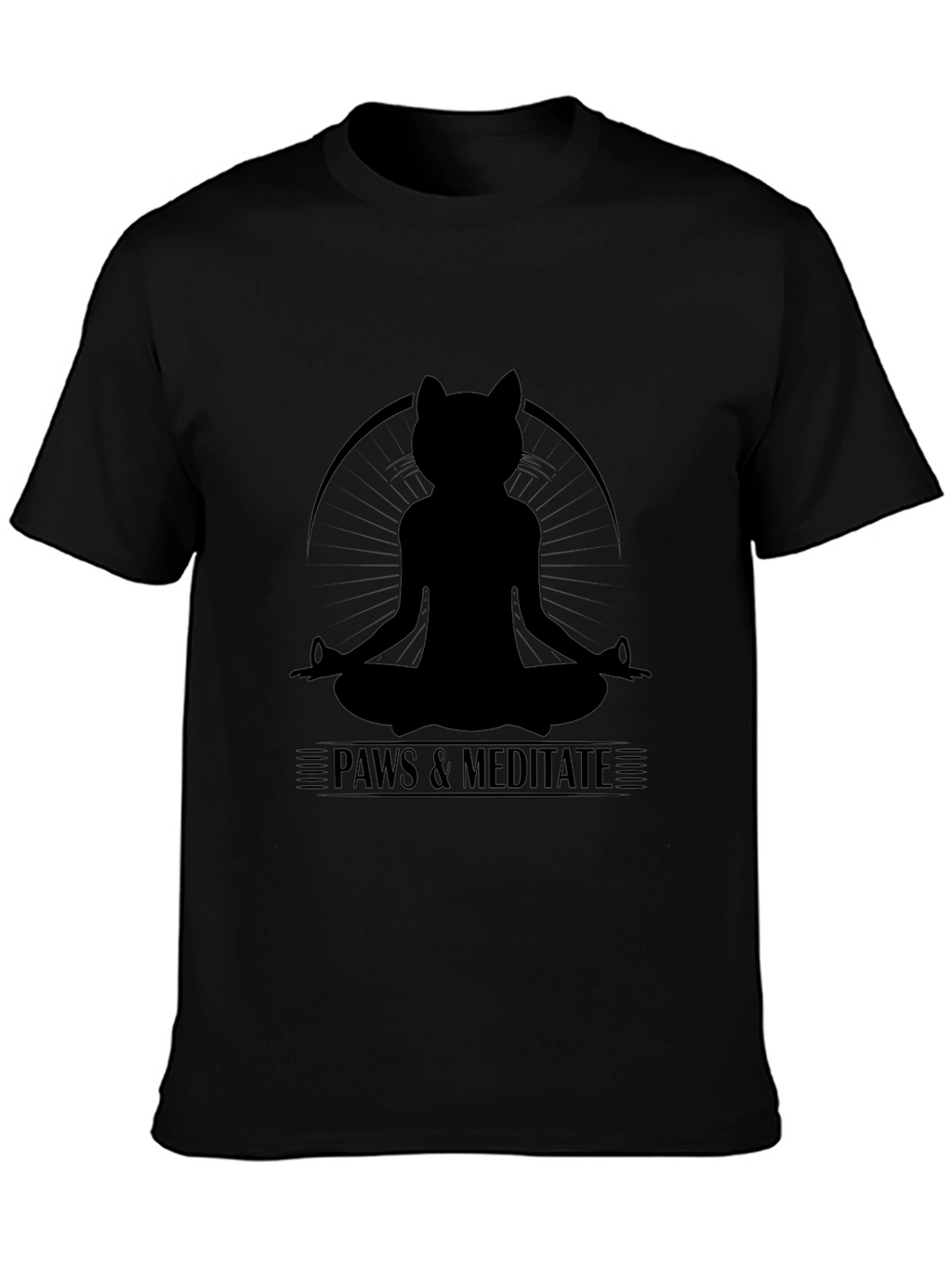 Paws & Meditate Black T-Shirt