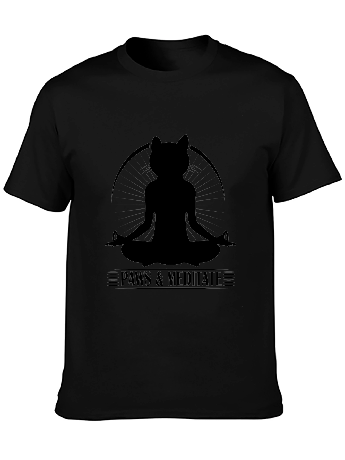 Paws & Meditate Black T-Shirt