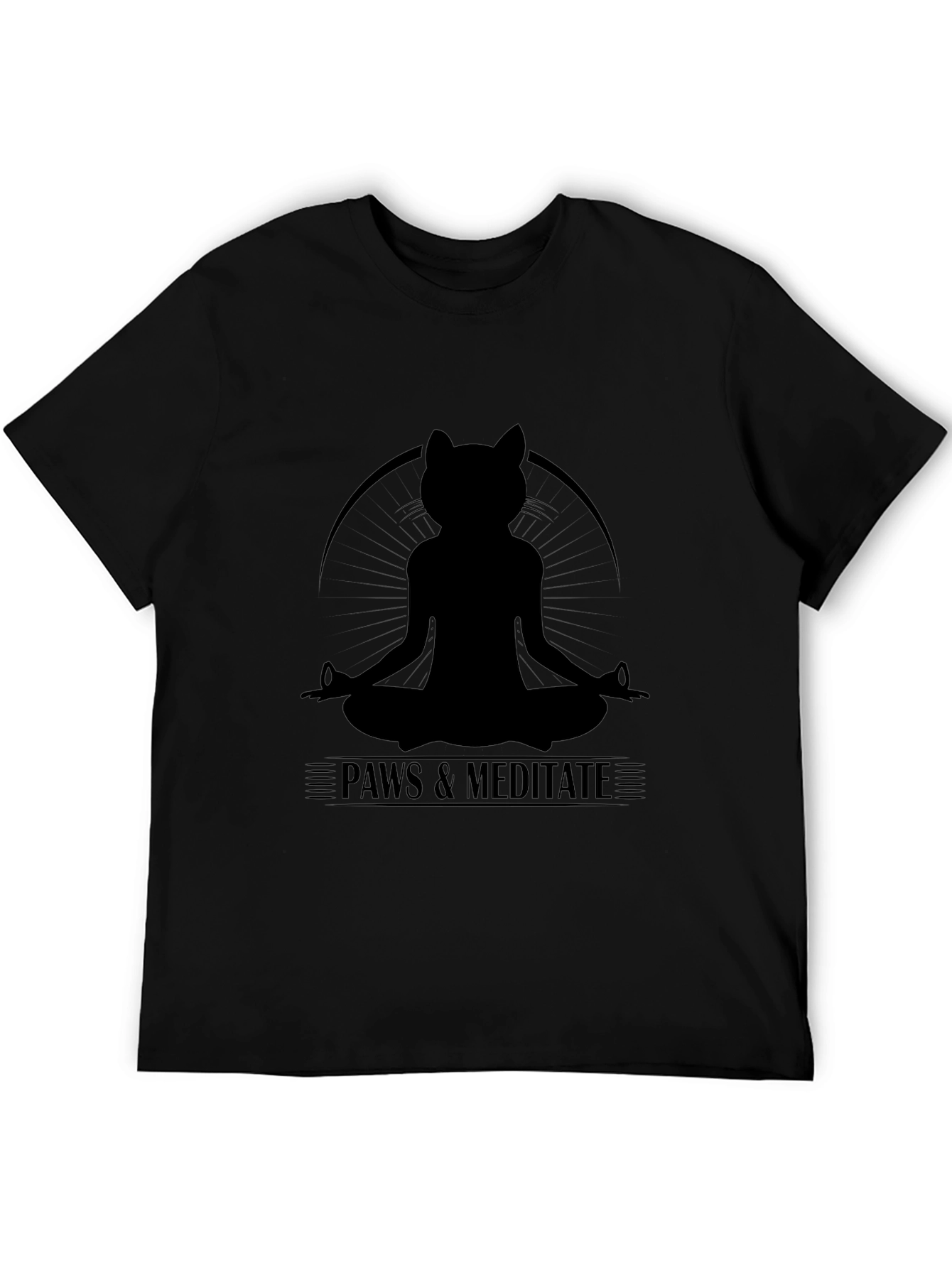 Paws & Meditate Black T-Shirt