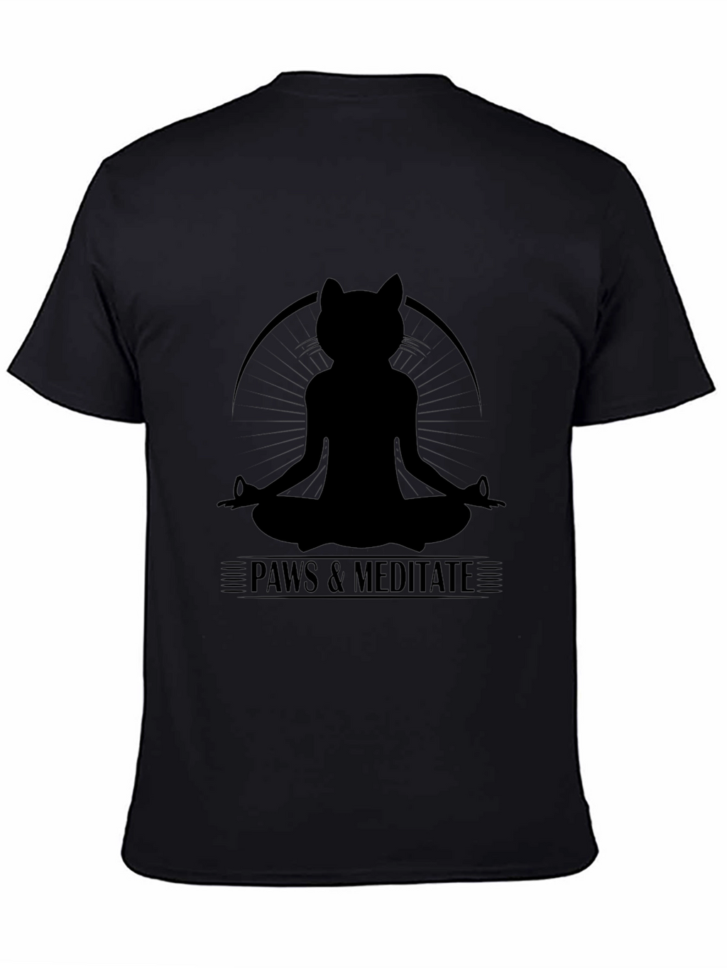 Paws & Meditate Black T-Shirt