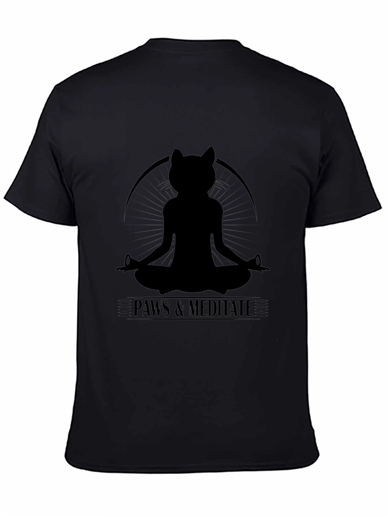 Paws & Meditate Black T-Shirt
