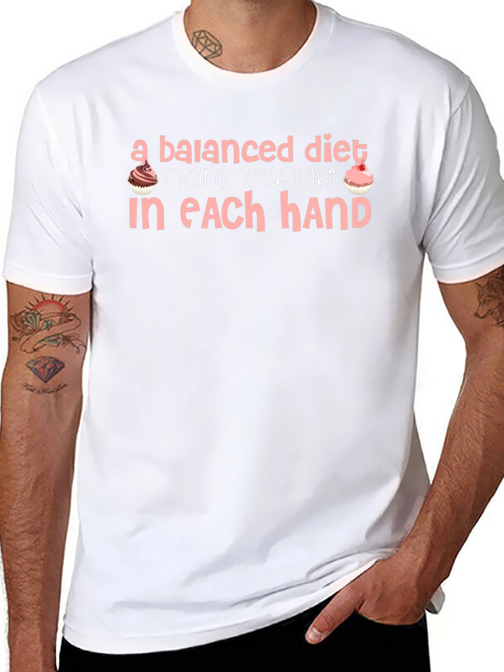 Balanced Diet Cupcake T-Shirt Funny Foodie Tee