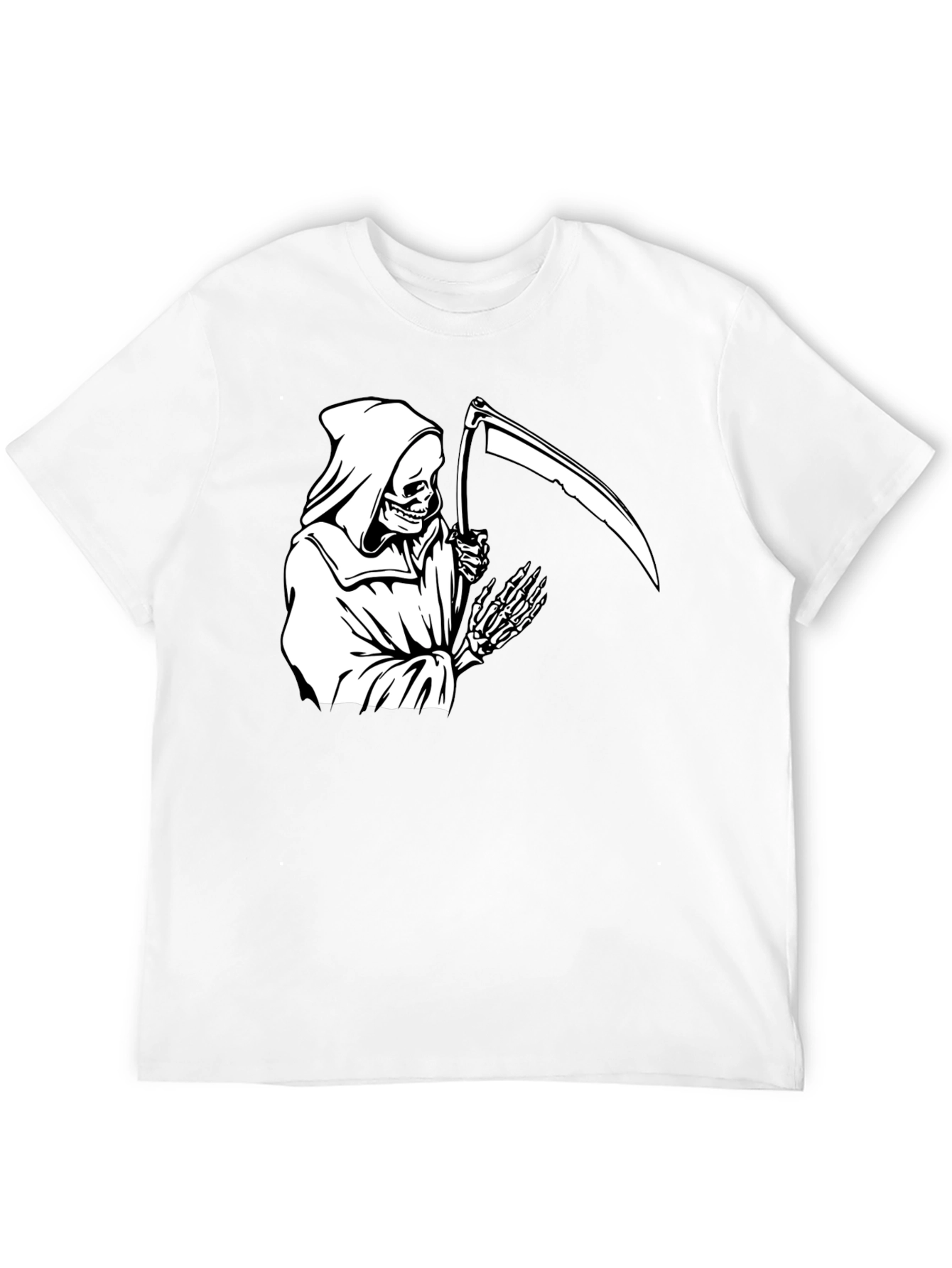 Grim Reaper Graphic Tee - Black Cotton T-Shirt